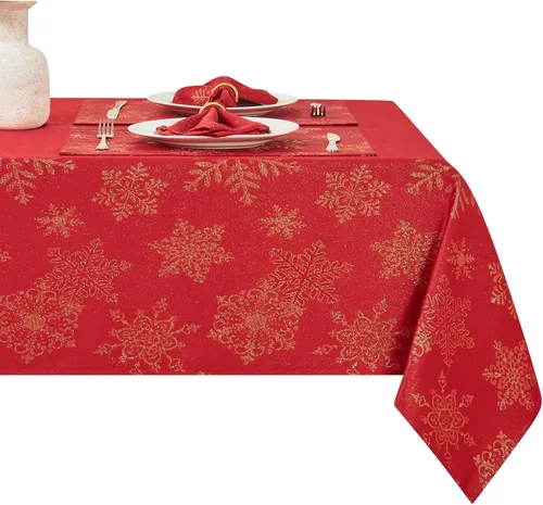 Miniatura 35 de Mantel rectangular de poliéster impermeable, resistente a las arrugas, lavable, mantel de tela diseño Jacquard