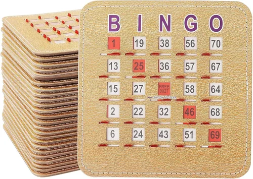Miniatura 9 de GSE Games & Sports Expert Tarjetas de bingo con obturador cosido de 5 capas, tarjetas de bingo deslizantes con punta de dedo, cartón de bingo