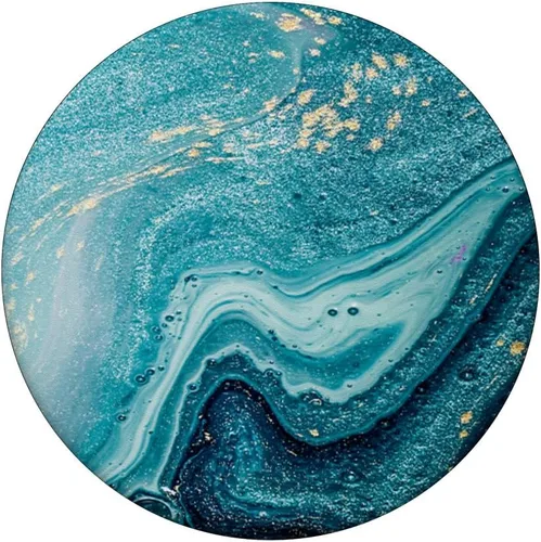 Miniatura 3 de PopSockets PopSockets de mármol turquesa con acento de color dorado PopGrip: agarre intercambiable para teléfonos y tabletas