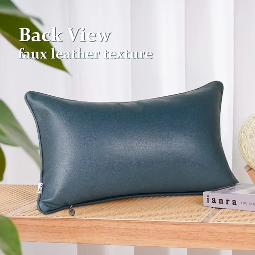 Miniatura 5 de Paquete de 2 fundas de almohada lumbar con textura de boucle de 12 x 20 pulgadas, fundas decorativas de piel sintética y suave para sofá, silla