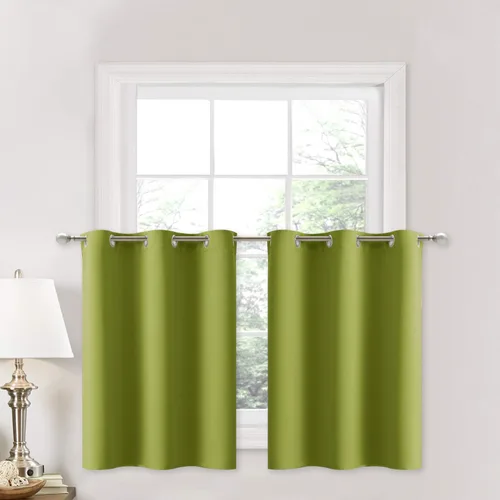 Miniatura 13 de NICETOWN Cortinas opacas de cocina para ventana sobre el fregadero, aislamiento térmico, decoración del hogar, pequeños niveles opacos con ojales