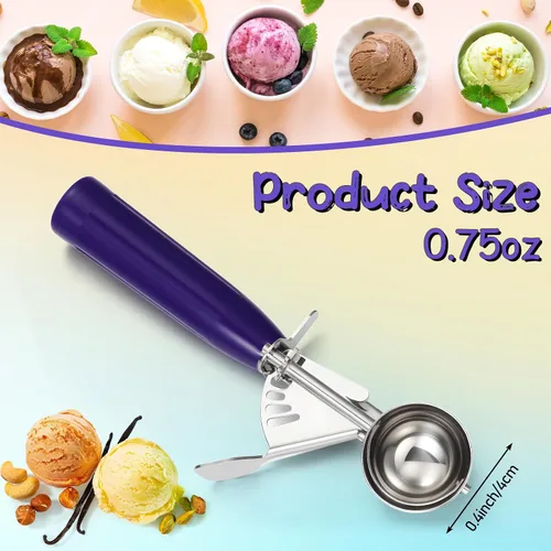 Miniatura 2 de Reallnaive 2 Cucharas para Galletas con Liberación, Cuchara para Helado con Liberación por Gatillo, Cuchara de Porción de Acero Inoxidable