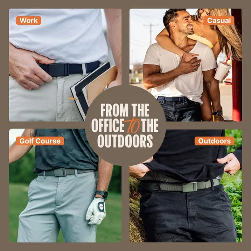 Miniatura 4 de Groove Life Groove Belt Ultra - Cinturón de golf para hombre, elástico, hebilla magnética, ajustable, cómodo, golf