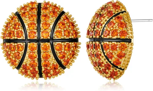 LILIE&WHITE Aretes de pelota de baloncesto, fútbol, béisbol, sóftbol, voleibol, tenis, rugby, aretes deportivos para mujeres, fanáticos del equipo