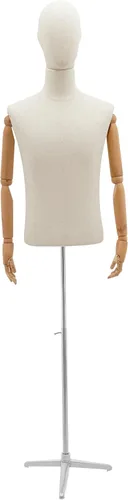 Miniatura 21 de Maniquí masculino con forma de cuerpo de maniquí, 27.5 a 51 pulgadas de altura ajustable de media longitud, modelo de ropa para exhibición