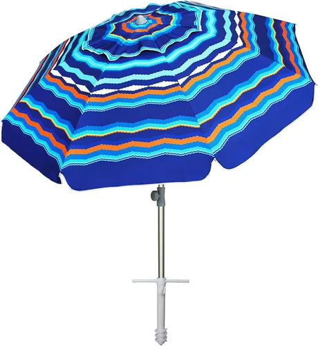 Miniatura 12 de AMMSUN Sombrilla de playa resistente de 7 pies con anclaje de arena y refugio solar inclinable, protección UPF50+, sombrilla y sombrillas para Spray