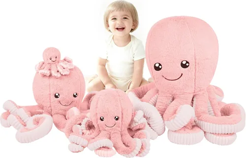 Miniatura 17 de DENTRUN Animales de peluche de pulpo, muñeca de pulpo gigante de peluche para jugar, juguetes para niños, niñas, niños, adultos, cumpleaños, Azul