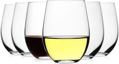 Miniatura 10 de LUXU Vasos sin tallo (juego de 2) de 20 onzas, copas de vino transparentes, vasos de whisky de cristal, copas de agua grandes, cristalería