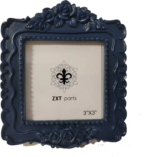 Miniatura 12 de ZXT-parts Marco de fotos cuadrado de 3 x 3, marco de borde negro y dorado. Marco de fotos hecho a mano de resina. Panel de vidrio. Cubierta