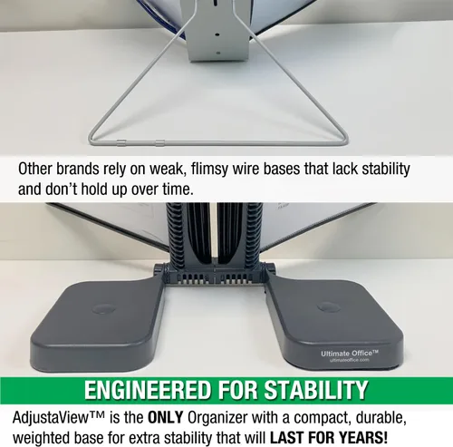Miniatura 5 de Ultimate Office AdjustaView Organizador de escritorio de referencia de 10 bolsillos con bolsillos de carga fácil y base compacta y pesada para mayor