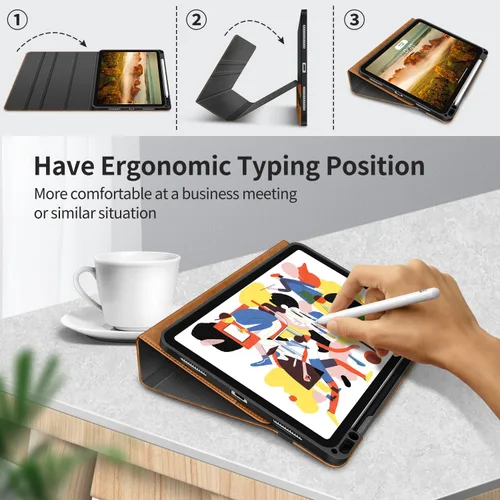 Miniatura 6 de H HOLIMET Funda para iPad Air de 11 pulgadas M3/M2 (2025/2024)/iPad Air de 4ª/5ª generación de 10.9 pulgadas 2022/2020 con soporte para lápiz, parte