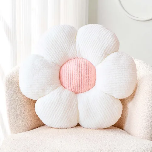 Miniatura 22 de Kcvvcr Almohada Decorativa de Flores, Almohada de Suelo Suave Blanca con Forma de 14.9" para Decoración del Hogar, Lindas Almohadas Decorativas