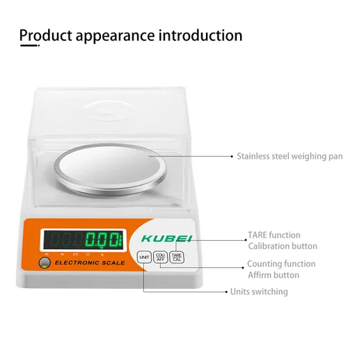 Miniatura 3 de Balanza analítica de precisión digital de laboratorio de alta precisión, 2.2 lbs x 0.00 oz, balanza electrónica de joyería, báscula de cocina