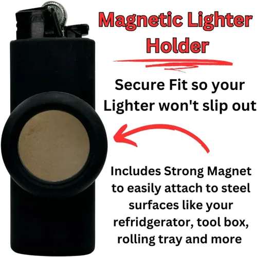 Miniatura 2 de Funda magnética para encendedor BIC Fuerte accesorio magnético Incluye soporte de silicona con imán Encendedor no incluido Carbón vegetal