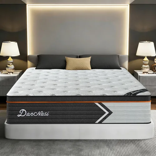 Miniatura 36 de Colchón tamaño individual de 10 pulgadas en una caja, espuma viscoelástica híbrida y resortes embolsados, 7 zonas para dormir de espalda y de lado