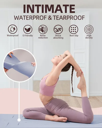 Miniatura 7 de YOTTOY Esterilla de Yoga, 72"x 32"x1/3" Extra Ancha Antideslizante para Ejercicio Fitness Yoga, Esterillas Ecológicas de TPE para Ejercicio para Nilo