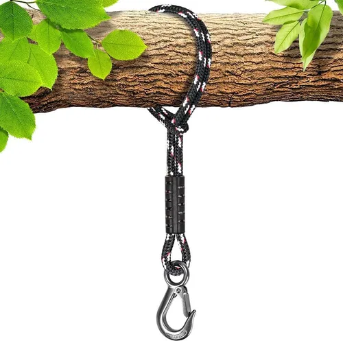 BeneLabel Cuerda de columpio de árbol, 19 pulgadas, correa para colgar para columpio de árbol, gancho resistente, para interiores y exteriores,