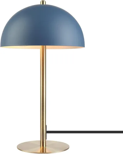 GLOBE Electric 52942 - Lámpara de escritorio azul de 15 pulgadas con detalles de latón, interruptor basculante de encendido/apagado en línea, ideal