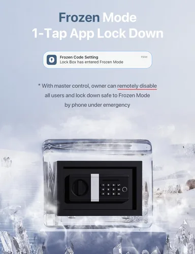 Miniatura 4 de FORFEND - Caja fuerte inteligente para el hogar, desbloqueo/alarma de la aplicación de caja fuerte WiFi, comando de voz, alarma de secuestro