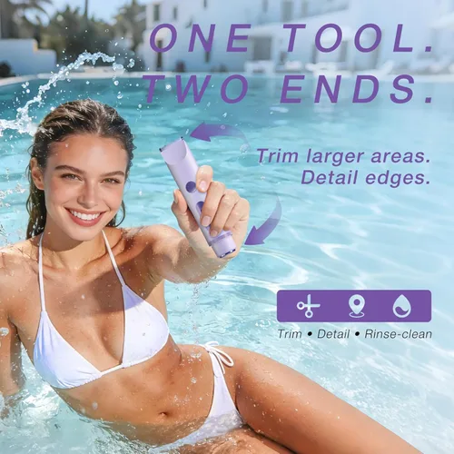 Miniatura 2 de Recortadora de Bikini para Mujeres – Maquinilla de afeitar eléctrica suave para áreas sensibles, afeitadora recargable USB-C impermeable para cuerpo