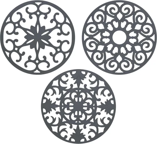 GASARÉ, Salvamanteles de silicona extra grandes, gruesos, de 10 pulgadas para platos calientes, ollas y sartenes, almohadillas calientes para Gris