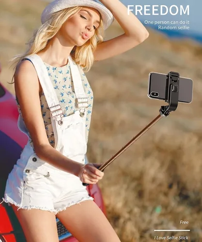 Miniatura 2 de Trípode para selfie stick extensible para teléfono con control remoto inalámbrico, portátil, ligero, para grabación de video, trípode de viaje