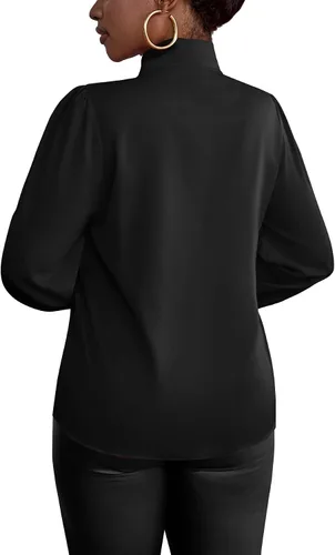 Miniatura 5 de Vrtige Camisa de mujer elegante con cuello de lazo, manga larga, blusa para la oficina