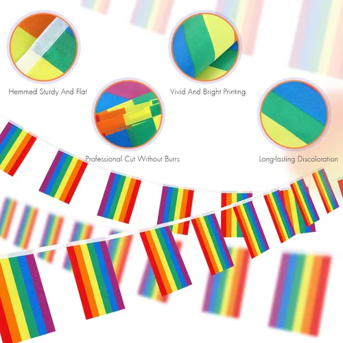 Miniatura 3 de Paquete de 4 banderas de orgullo LGBTQ arco iris, bandera de arco iris, banderas de orgullo LGBTQ para festival del orgullo, carnaval, fiesta, día