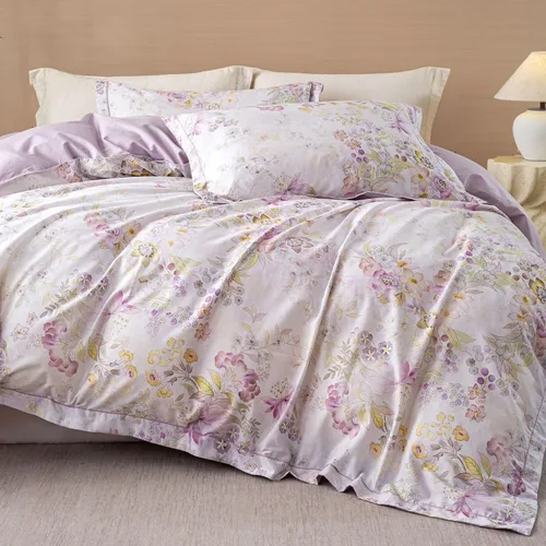 Miniatura 17 de OAITE - Juego de funda de edredón de 100% algodón con patrón de hojas, juego de ropa de cama suave que incluye 3 piezas