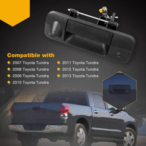 Miniatura 6 de Gledewen Manija de pestillo para portón trasero con orificio para cámara trasera para Toyota Tundra 2007-2013 Reemplaza # 69090-0C051