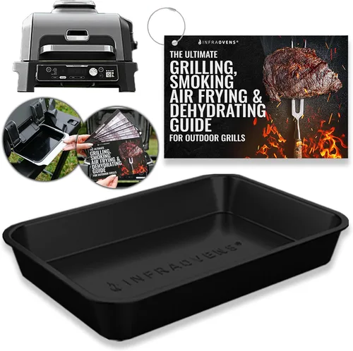 INFRAOVENS Revestimiento de bandeja de goteo para parrilla de exterior Ninja Woodfire OG701 OG751 Bandeja reutilizable no desechable y hoja de