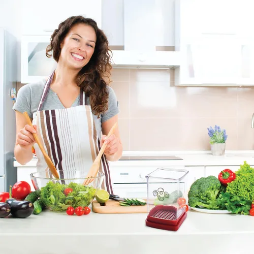 Miniatura 8 de Cortador y picador de frutas - Cortador de tazas para fresa, uva, plátano, champiñones, utensilios de cocina para frutas y verduras, herramienta