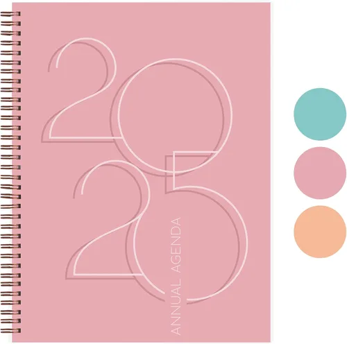 Miniatura 12 de Rileys - Agenda semanal 2025 – Agenda anual y mensual tipográfica, cubierta flexible, páginas de notas, encuadernación de doble alambre