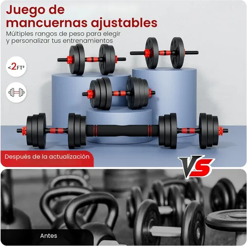 Miniatura 7 de Adjustable Dumbbell Set, 20/33/45/70/90lbs Free Weight Set with Connector, 4 in1 Dumbbells Set Used as Barbell, Kettlebells, Push up Stand