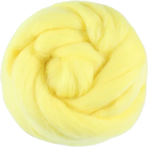 Miniatura 13 de 3.53 oz lana Roving, suministros de fieltro de lana, lana pura, hilo grueso, hilado de lana giratoria para fieltro de aguja, fieltro húmedo, Blanco