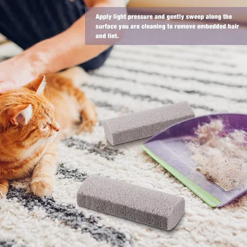 Miniatura 4 de 2 piezas de removedor de pelo de mascotas para eliminación de pelo de gato, herramienta de piedra pómez piedra pómez herramienta de eliminación