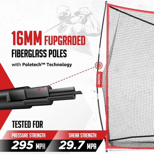 Miniatura 3 de ZEALFEEL Golf Net, 10x7FT/10x8FT/11x8FT Golf Simulator Cage System with Impact Screen & Side Barriers, Golf Practice Net for Indoor Outdoor Backyard
