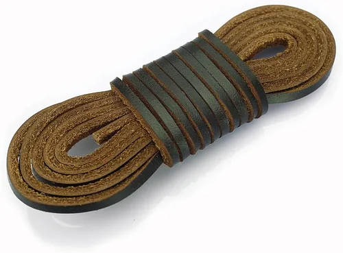 Miniatura 5 de (TM - Cordón de cuero plano genuino para zapatos Marrón claro