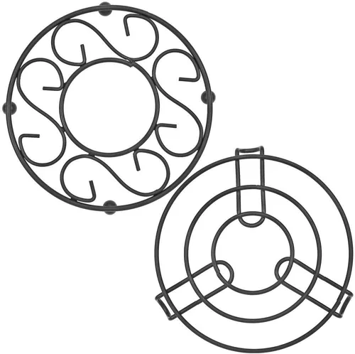 Miniatura 3 de SH - Salvamanteles de metal para ollas - Soporte para utensilios de cocina calientes, diseños elegantes duraderos para encimeras y mesas, juego de 2