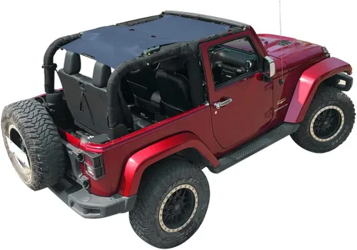 Miniatura 30 de Shadeidea JK - Parasol superior compatible con Jeep Wrangler JKU, cubierta de techo de malla suave (2007-2018) - Bloqueador de ruido de viento UV