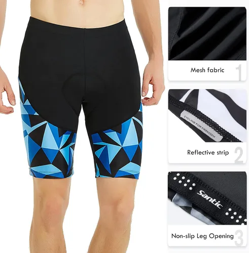 Miniatura 50 de Santic Pantalones cortos de ciclismo para hombre, pantalones acolchados para ciclismo, ropa de ciclismo