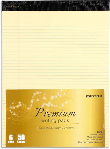 Miniatura 19 de Mintra Office - Blocs de notas tamaño legal, ((Versión básica 6pk - (Versión en colores pastel #2), 8.5 x 11 pulgadas, renglones anchos)) Pastel v2