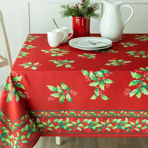 Miniatura 8 de Benson Mills mantel con diseño de moños navideños, 55% algodón, 45% poliéster