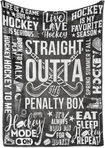Miniatura 9 de InnoBeta Regalos de hockey para niños y hombres, mantas de franela de cama de 50 x 65 pulgadas para Navidad, regalos de hockey para niños de 8 a 12