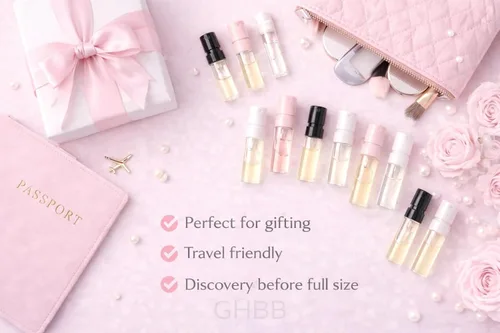 Miniatura 8 de Juego de perfumes de viaje para mujer – 8 mini muestras de fragancias, frascos de perfume portátiles para bolso y viajes