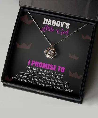 Miniatura 6 de Collar de corona para niña con mensaje de papá - Perfecto para los amantes