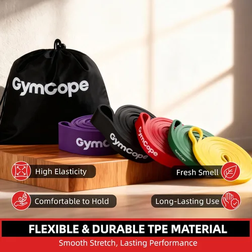 Miniatura 8 de GymCope Bandas de resistencia para dominadas, juegos de bandas de asistencia de 3/4/5 para hombres y mujeres, bandas de ejercicio de entrenamiento