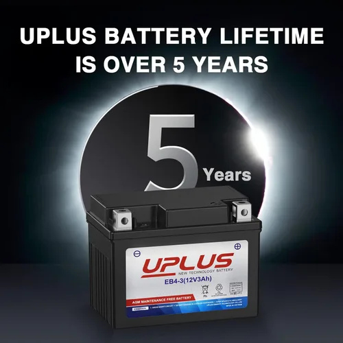 Miniatura 4 de UPLUS YTX4L-BS - Batería de motocicleta, EB4-3 12 V, 3 Ah, SLA, sin mantenimiento, scooter, ATV AGM, repuesto para YT4L-BS, AGM12-4, LTX4L-BS