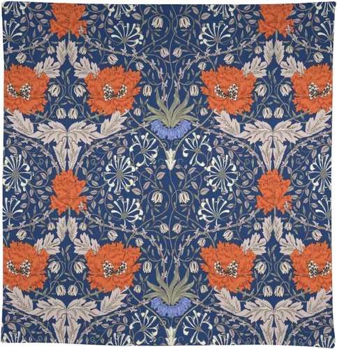 Miniatura 299 de Mantel Floral Retro de Pájaros, Diseño Original Bohemio William Morris Estampado Cubierta de Mesa para Hogar Picnic Fiesta Comedor Cocina William