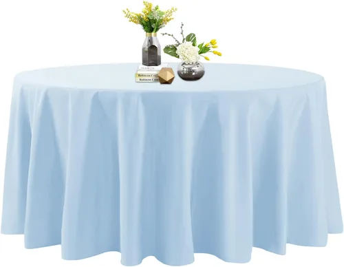Miniatura 31 de Mantel de poliéster lavable de 90 pulgadas, resistente a las manchas y a las arrugas, mantel decorativo para mesa de comedor, fiestas de bufé y Negro